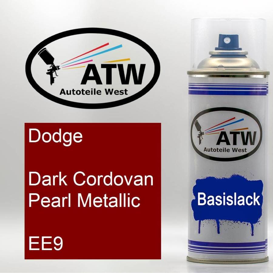 Dodge, Dark Cordovan Pearl Metallic, EE9: 400ml Sprühdose, von ATW Autoteile West.